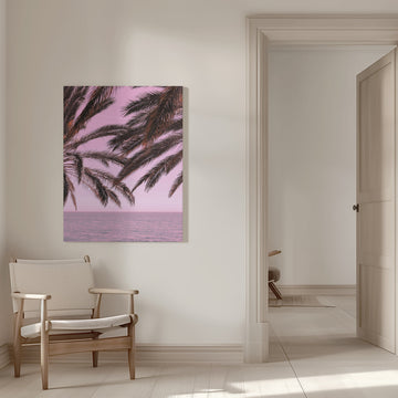 Pink Sky Tropical Palms | Canvas - Room Interior 1