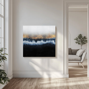 Golden Indigo Flow | Canvas - Room Interior 1