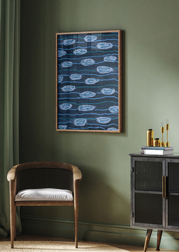 Blue Water Patterns | Poster - Room Interior 2