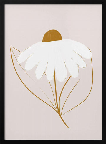 Minimalist Daisy Bloom | Poster - Black Metal Frame Interior