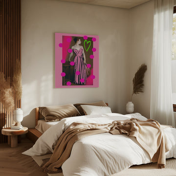 Pink Graffiti Lady | Canvas - Room Interior 2