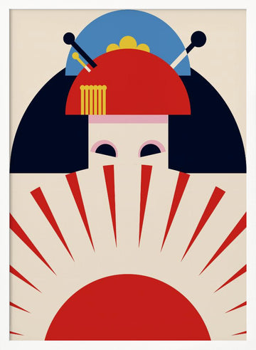 Japanese Geisha Rising Sun | Poster - White Frame Interior
