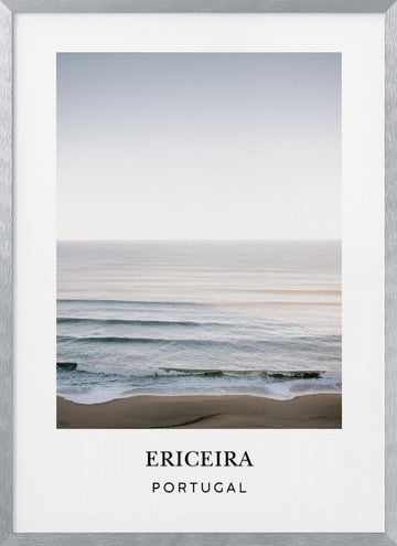 Ericeira waves Travel Poster | Poster - Silver Frame Interior