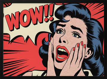 Wow Pop Art Reaction | Poster - Black Metal Frame Interior