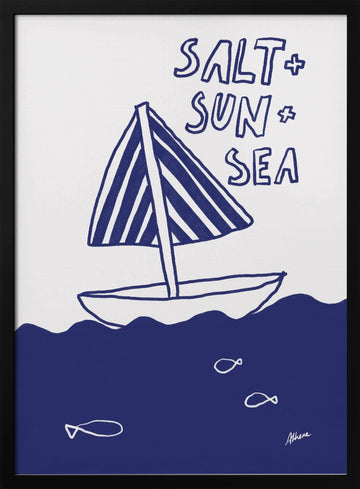 Salt + Sun + Sea | Poster - Black Metal Frame Interior