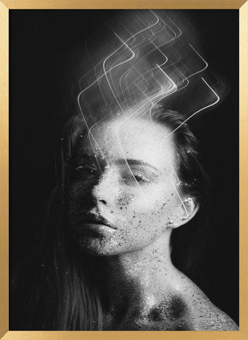 Ethereal Glitter Woman | Poster - Gold Frame Interior