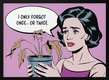 Pop Art Plant Oops | Poster - Black Metal Frame Interior