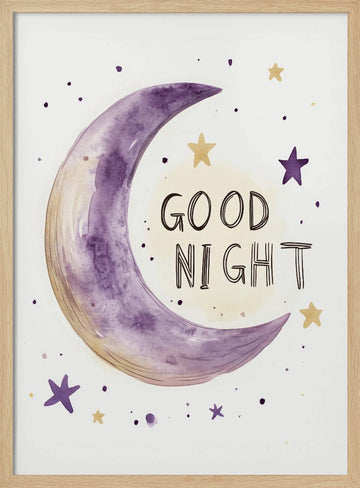 Moonlit Slumber | Poster - Wood Frame Interior
