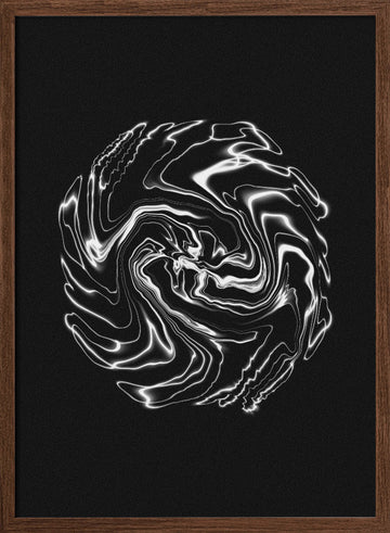 Electric Liquid Swirl | Poster - Walnut Frame Interior