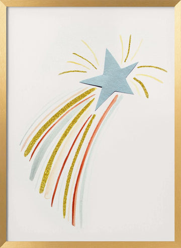 Glittering Shooting Star | Poster - Gold Frame Interior