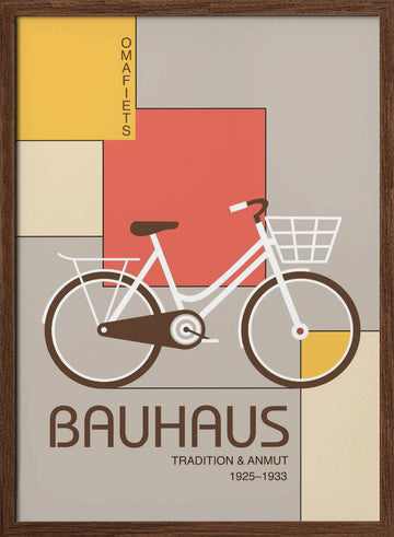 Bauhaus Bicycle Design | Poster - Walnut Frame Interior