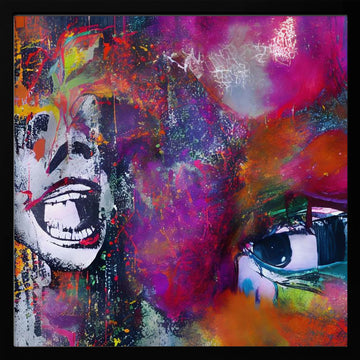 Vibrant Expressive Face | Poster - Black Metal Frame Interior