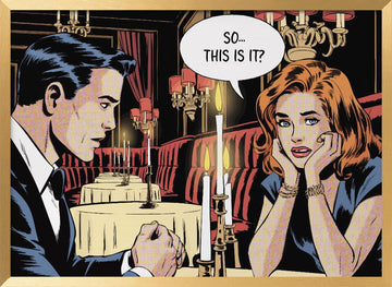 Dramatic Dinner Date | Poster - Gold Frame Interior