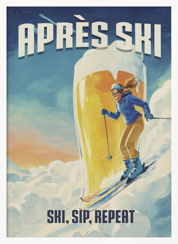 Après Ski Beer Fun | Poster - White Frame Interior