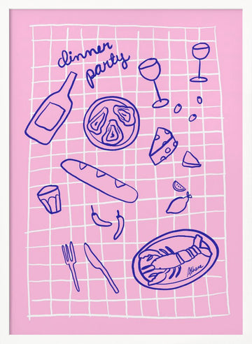Dinner Party | Poster - White Frame Interior