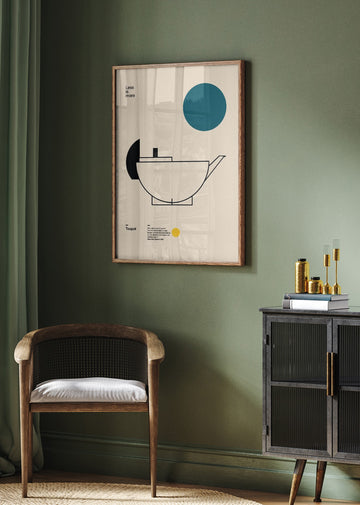 Sleek Bauhaus Teapot | Poster - Room Interior 2