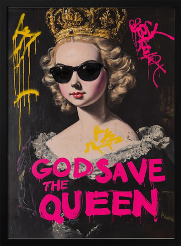 God Save the Queen | Poster - Black Metal Frame Interior