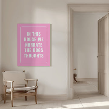 Funny Dog Thoughts Quote | Canvas - Room Interior 1
