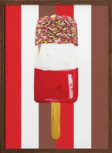 Layered Popsicle With Sprinkles | Poster - Walnut Frame Interior