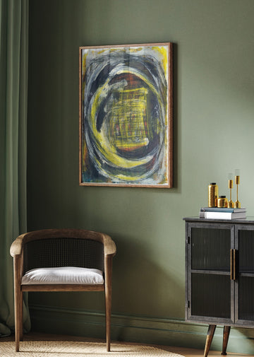 Energetic Yellow Vortex | Poster - Room Interior 2
