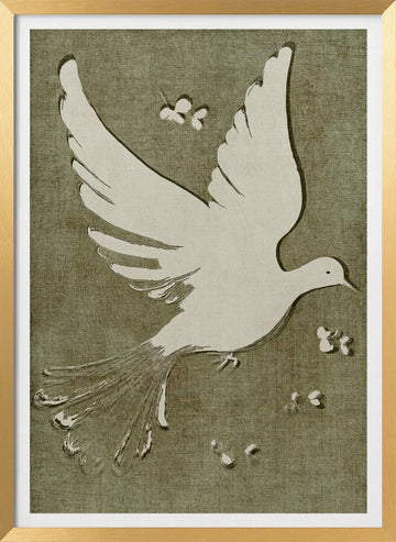 Peaceful White Dove | Poster - Gold Frame Interior