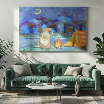 Bear Plays Banjo Camping | Poster - Room Interior 1