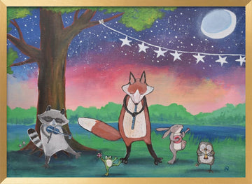 Whimsical Animal Band | Poster - Gold Frame Interior