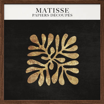 Golden Leaf Whirl | Poster - Walnut Frame Interior
