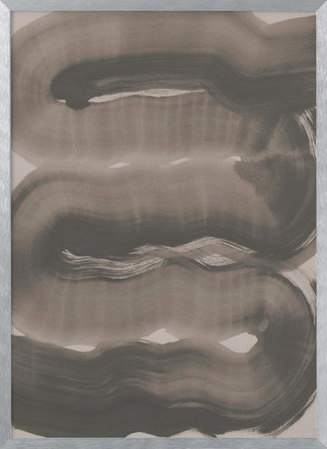 Abstract Brush Strokes 163X | Poster - Silver Frame Interior