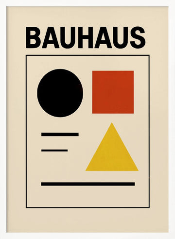 Bauhaus Primary Shapes | Poster - White Frame Interior