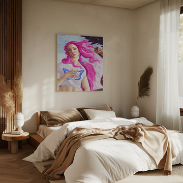 A Figure with Vibrant Pink Hair | Canvas - Room Interior 2