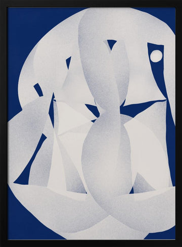 Abstract Blue Flow | Poster - Black Metal Frame Interior