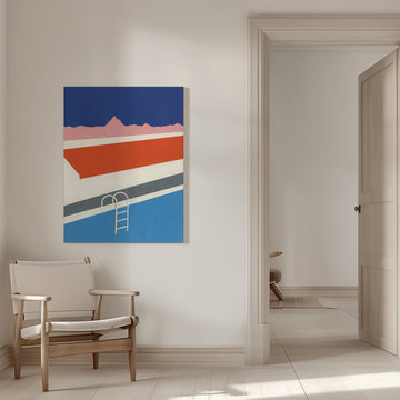 Colorful Poolside Abstract | Canvas - Room Interior 1