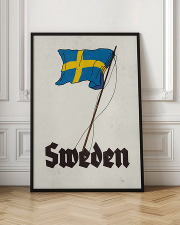Vintage Sweden Flag | Poster - Room Interior 1