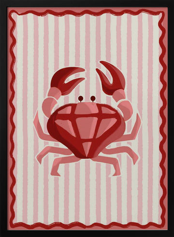 Pink Diamond Crab | Poster - Black Metal Frame Interior