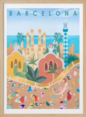 Barcelona | Poster - Wood Frame Interior