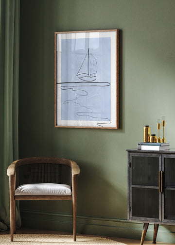 Serene Sailboat Horizon | Poster - Room Interior 2