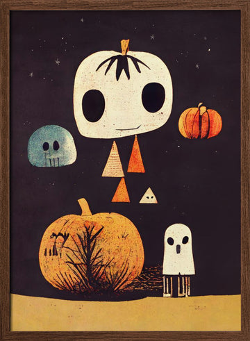 Whimsical Hauntings | Poster - Walnut Frame Interior