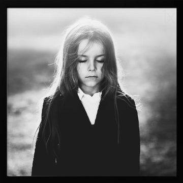 Peaceful Child Portrait | Poster - Black Metal Frame Interior