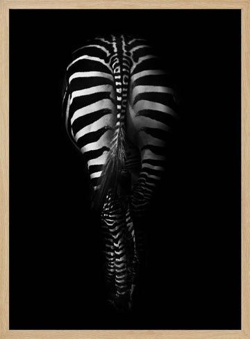 Dark Zebra Stripes | Poster - Wood Frame Interior