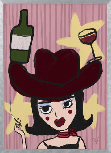 Sassy Cowgirl Pop Art | Poster - Silver Frame Interior