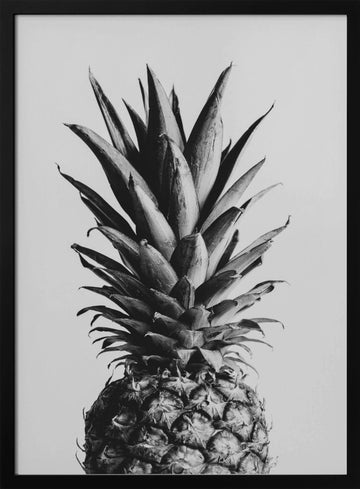 Black and White Pineapple | Poster - Black Metal Frame Interior