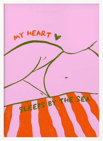 Heart Sleeps By The Sea | Poster - White Frame Interior