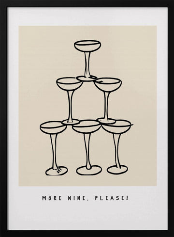 Wine Pyramid Joy | Poster - Black Metal Frame Interior