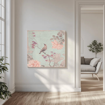 Serene Asian Bird Art | Canvas - Room Interior 1