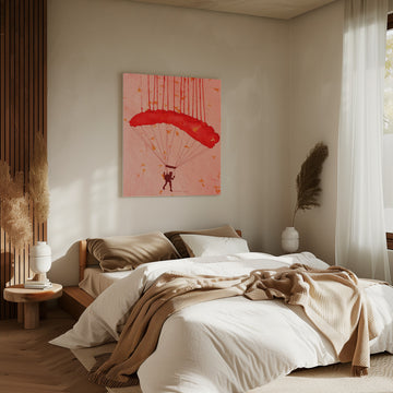 Skydiver Among Petals | Canvas - Room Interior 2
