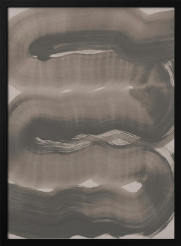 Abstract Brush Strokes 163X | Poster - Black Metal Frame Interior