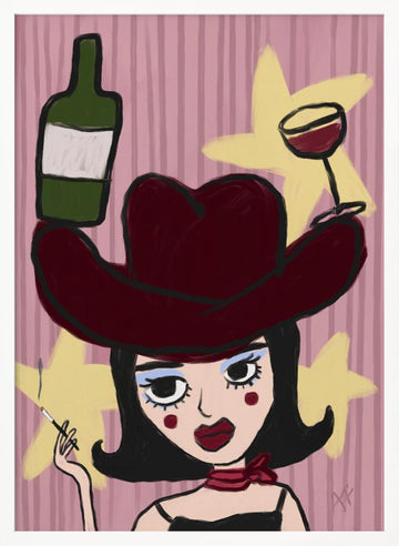 Sassy Cowgirl Pop Art | Poster - White Frame Interior
