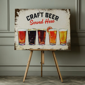 Craft Beer Served Here Bar Sign | Canvas - Room Interior 1