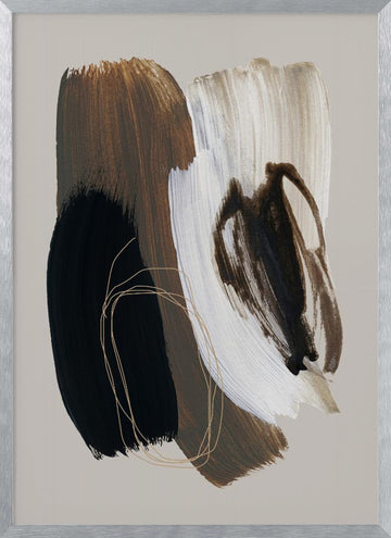 Abstract Brush Strokes 108X | Poster - Silver Frame Interior